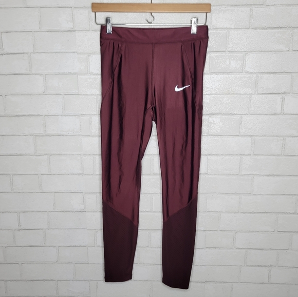 Nike Pants - Nike Running Maroon Burgundy Active Leggings